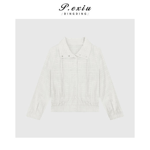 03-2潘依绣丁丁宠粉韩版提花立领工装短外套Q19001 商品图0