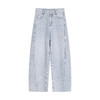 NEELLY纳俪商场同款春新款时髦高腰休闲牛仔裤女浅色宽松百搭长裤N26021H01066 商品缩略图3
