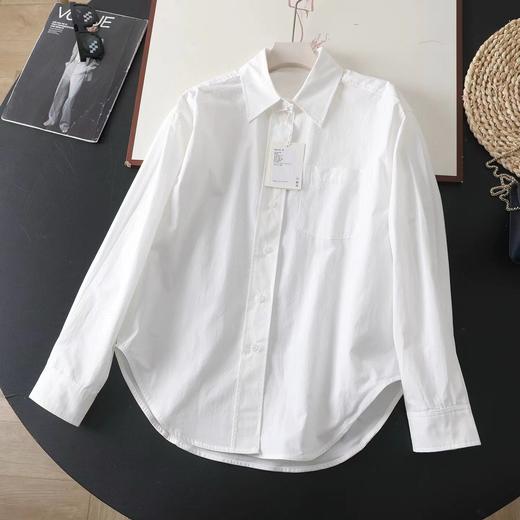 F030151肩部打褶藏肉显瘦宽大版单口袋中性风衬衫 商品图12
