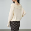 NEELLY纳俪商场同款春季新款设计感翻领针织衫女软糯显白亲肤上衣N26014A06606 商品缩略图1