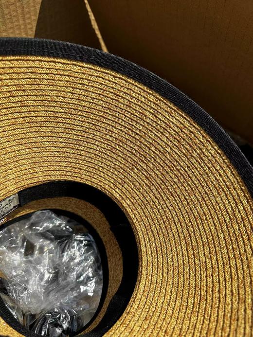 F030134高颜值撞色包边复古小金属铭牌大檐空顶遮阳帽 商品图12