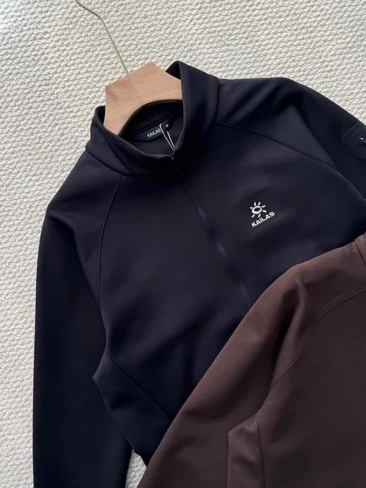 F030145男款立领半开胸内胆半拉链吸湿排汗保暖户外登山徒步上衣 商品图4