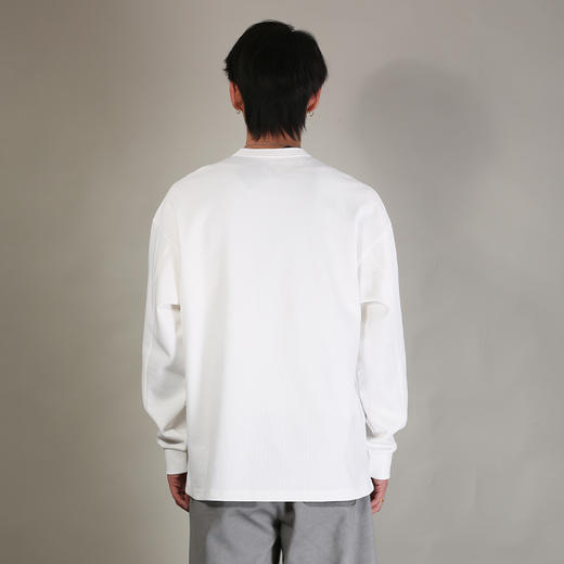 DRONKOO 2026 圆亨利领开扣钉珠装饰微阔长袖中厚T恤 商品图4