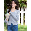 鹿向南「花开香气」浅蓝色假两件设计感针织衫女春季显瘦长袖上衣 商品缩略图2