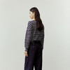 NEELLY纳俪商场同款春季新款时尚斜肩型条纹针织衫女宽松显瘦上衣N26023A01075 商品缩略图1