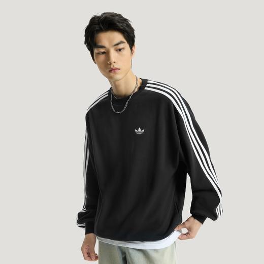 Adidas阿迪达斯3S CREW SWEATSHIRT 纯棉篮球风运动宽松长袖套头卫衣套头衫KG3898 商品图0