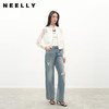 NEELLY纳俪商场同款夏季新款时髦破洞直筒牛仔裤女百搭休闲长裤N26044H04540 商品缩略图0