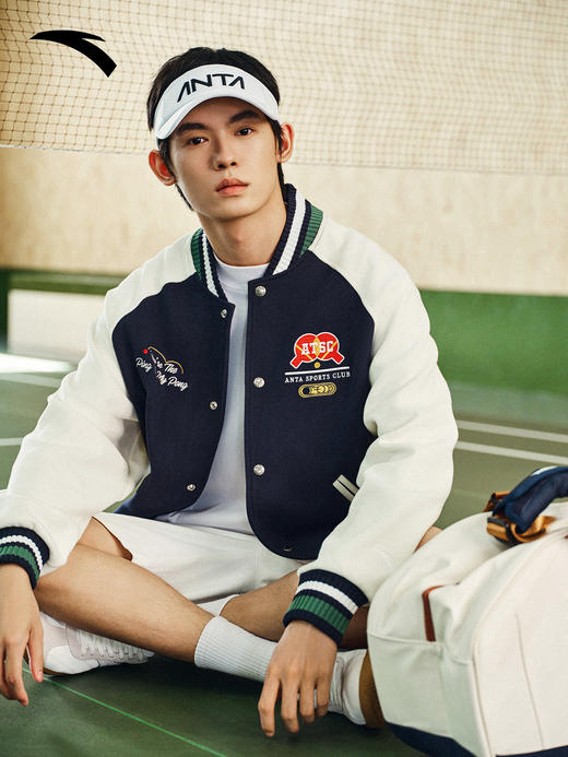 【樊振东同款】安踏美式复古棒球服夹克男休闲外套上衣152618702S-1 商品图1