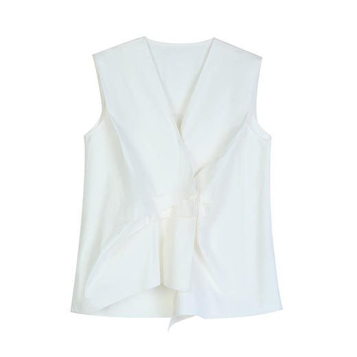 NEELLY纳俪商场同款夏新款V领设计感无袖马甲女气质收腰百搭上衣N26044R04548 商品图3