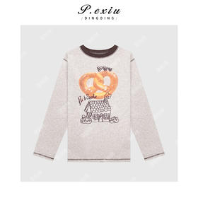 04-6潘依绣丁丁宠粉早春圆领爱心字母刺绣长袖上衣Q14300