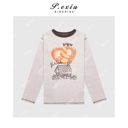 04-6潘依绣丁丁宠粉早春圆领爱心字母刺绣长袖上衣Q14300 商品图0