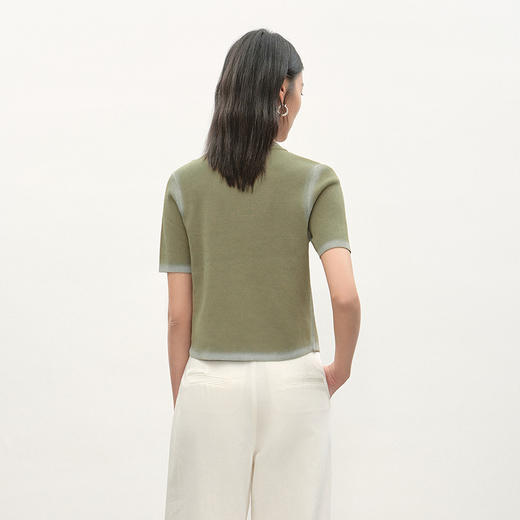 NEELLY纳俪商场同款夏新款简约随性拉链款针织开衫女显白舒适毛衣N26044A04510 商品图1