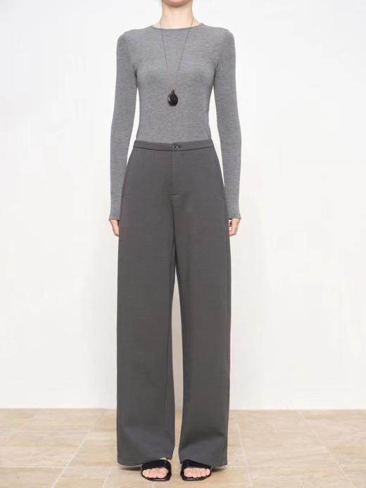 F030150春款新款显瘦一粒扣后松紧腰垂坠感窄版阔腿裤 商品图7