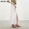 NEELLY纳俪商场同款夏季新款经典开叉牛仔半身裙女时尚水洗A字裙N26044E04524 商品缩略图0