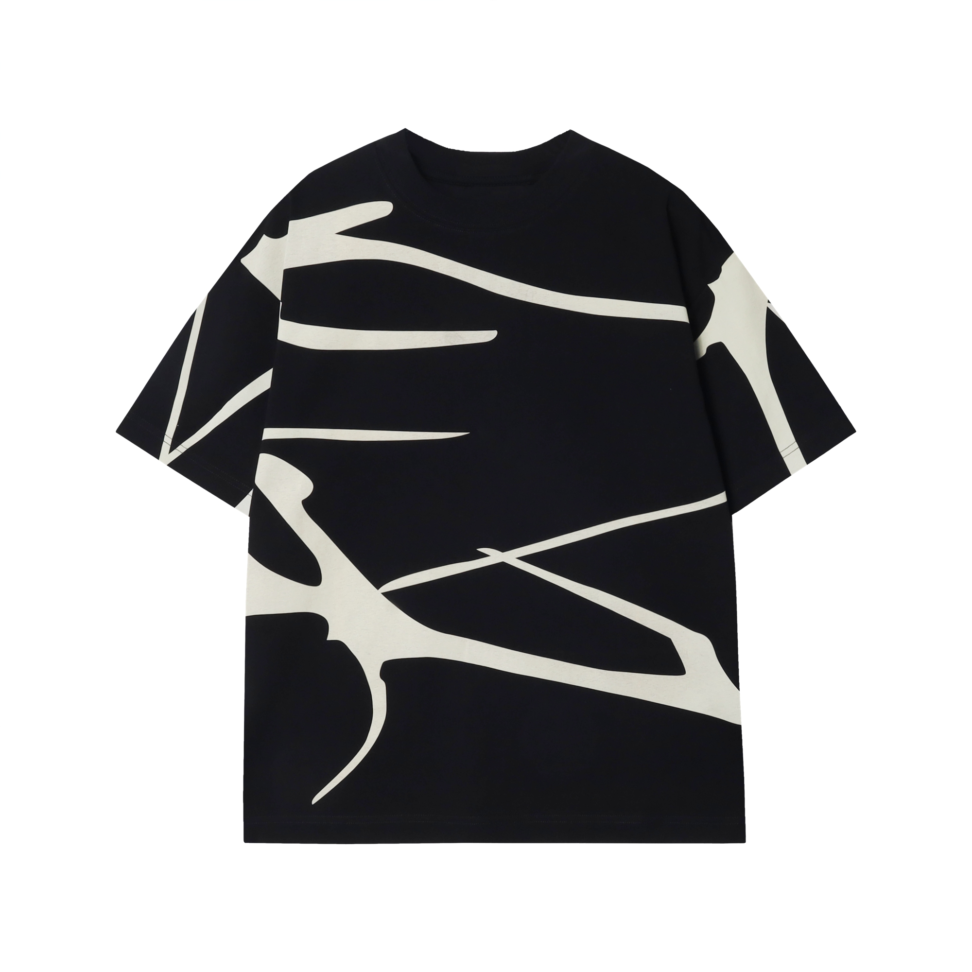 T605夏季休闲印花T恤男女港风潮牌高街oversize百搭宽松短袖上衣