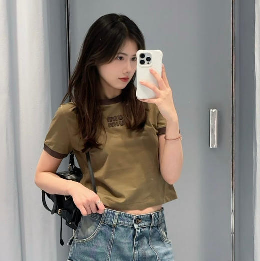 Miu两款撞色圆领短袖T恤0224 商品图12