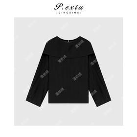 04-6潘依绣丁丁宠粉早春气质设计款半高领衬衣Q18881