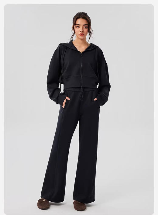 春款 空气感系列  lu*同款抽绳松紧腰宽松显瘦阔腿长裤 商品图1