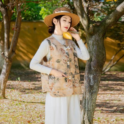 百媚生 国风新中式马甲复古马夹气质文艺坎肩XEJ 商品图3