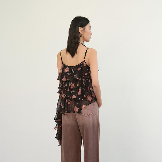 NEELLY纳俪商场同款夏季新款个性印花显瘦吊带衫女百搭设计感上衣N26044R04549 商品图1