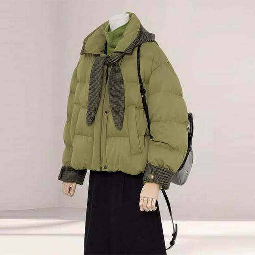 裁缝学苑AQ595韩系连帽羽绒服纸样女装冬季新款宽松短款外套样板图纸 商品图4