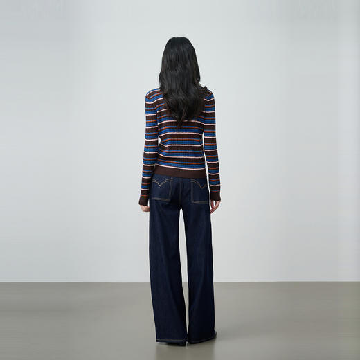 NEELLY纳俪商场同款春季新款复古阔腿高腰牛仔裤女休闲直筒长裤N26014H03313 商品图1