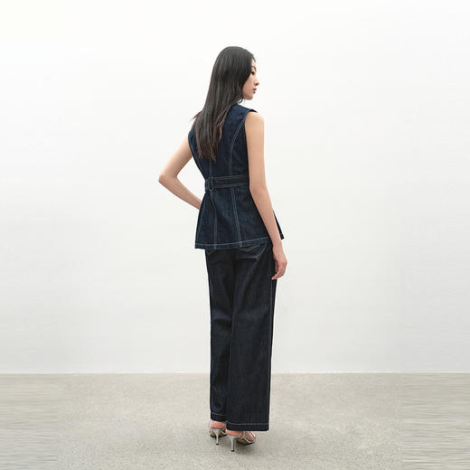 NEELLY纳俪商场同款夏新款时尚收腰马甲牛仔两件套女通勤气质套装N26044Z04545 商品图1