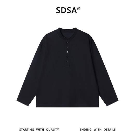 26T531SDSA男装2026新款潮牌极简风T恤男女同款亨利领宽松长袖 商品图1