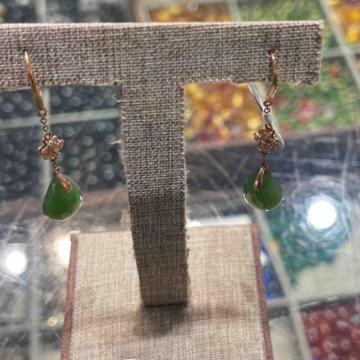 3805元/对和田碧玉耳坠 商品图0