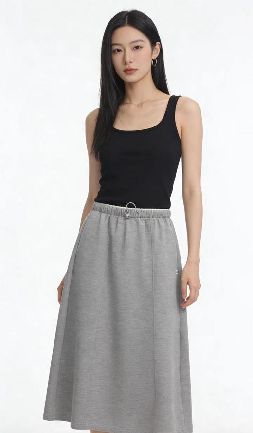 F030142日常休闲中长款A字廓形松紧腰半身裙 商品图10