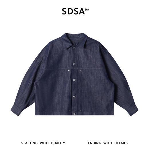 SDSA男装2026新款日系复古牛仔上衣重磅丹宁宽松落肩长袖衬衫 商品图0