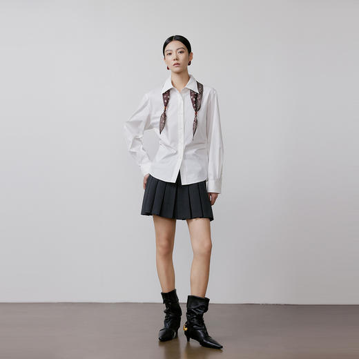 NEELLY纳俪商场同款春季新款经典学院风减龄百褶裙女气质百搭短裙N26023E01090 商品图2