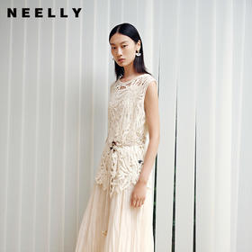 NEELLY纳俪商场同款春季新款时尚镂空针织背心女休闲个性上衣N26034R04507