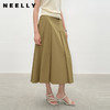 NEELLY纳俪商场同款夏季新款白色高腰气质半身裙女大裙摆A字长裙N26044E04526 商品缩略图0