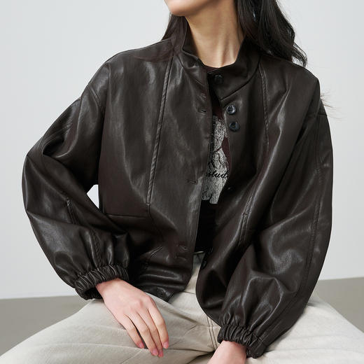 NEELLY纳俪商场同款春季新款复古做旧短外套女休闲帅气随性上衣N26024C05507 商品图2