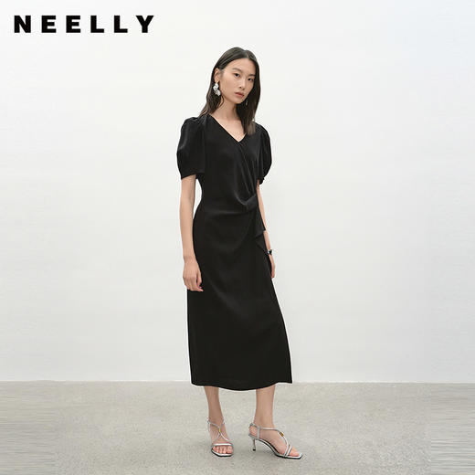 NEELLY纳俪商场同款夏季新款时尚气质通勤连衣裙女收腰显瘦长裙N26044Y04570 商品图0