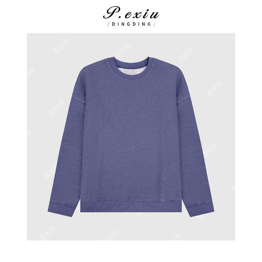 A008潘依绣丁丁宠粉重工炒色松弛慵懒风减龄圆领长袖卫衣Q84416 商品图0