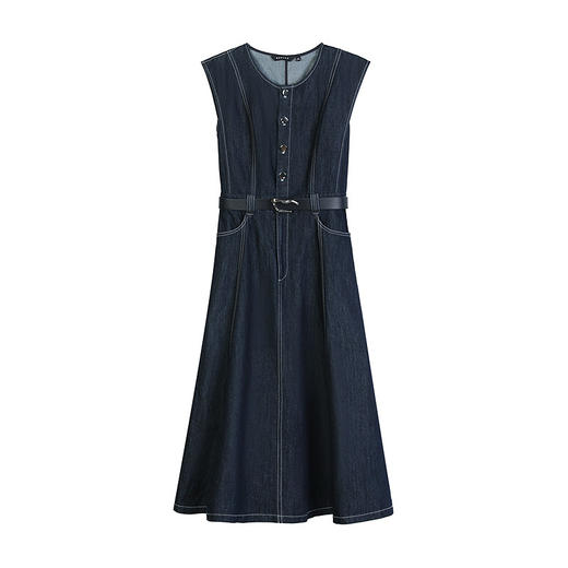 NEELLY纳俪商场同款夏季新款高级感时髦牛仔连衣裙女复古气质长裙N26044Y04543 商品图3