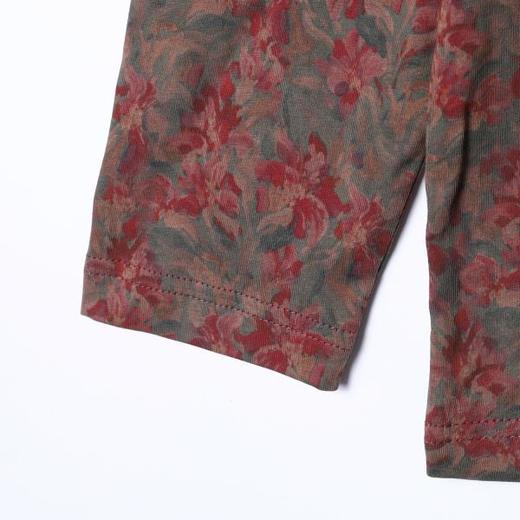 26T95SDSA男装2026新款植物花卉满印长袖T恤撞色罗纹领宽松圆领打底衫 商品图4