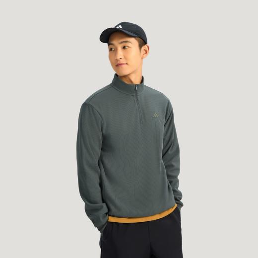 Adidas阿迪达斯TH WAFFLE HZ SWEATSHIRT 华夫格针织半拉链运动休闲宽松卫衣套头衫KR2554 商品图0