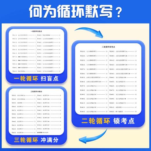 2026年语文花开中考循环默写语文基础初中通用硬核扫描批改语文精选基础零丢分备战中考考场满分作文素材技巧 商品图1