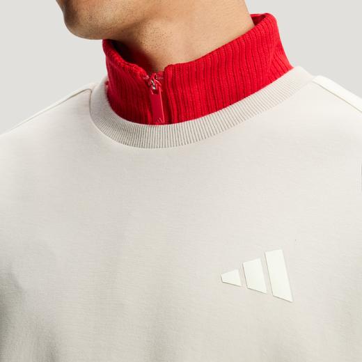 Adidas阿迪达斯THREE STRIPES CLUB SWEATSHIRT 新年款针织柔软运动休闲宽松卫衣套头衫KR2515 商品图3