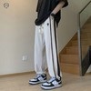 F030185新款两色串标相拼立体裁剪宽松休闲运动裤 商品缩略图0