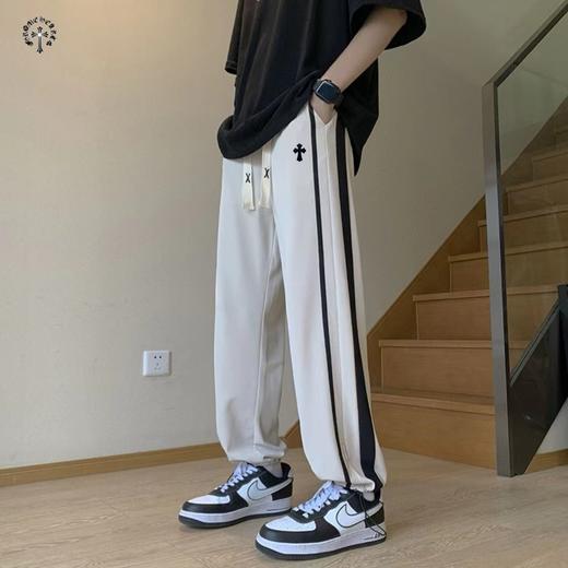 F030185新款两色串标相拼立体裁剪宽松休闲运动裤 商品图0