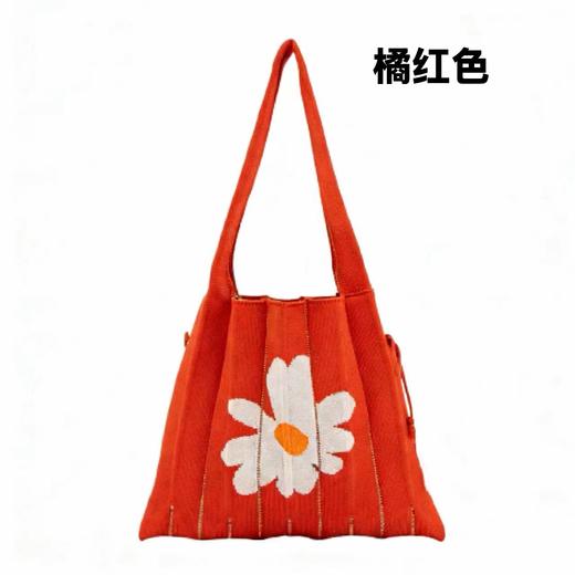 F030137清新甜美立体褶皱纹理白色雏菊七彩包针织包 商品图13
