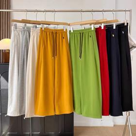 F030146春季新款卡通刺绣宽松休闲两穿弯刀裤