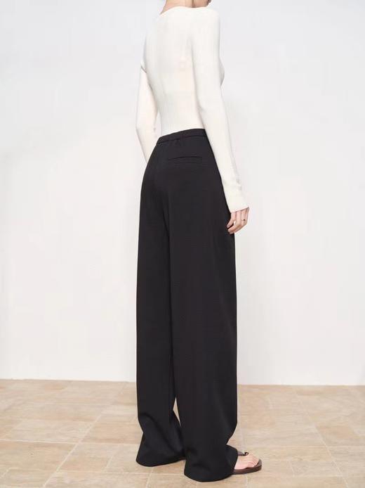 F030150春款新款显瘦一粒扣后松紧腰垂坠感窄版阔腿裤 商品图4