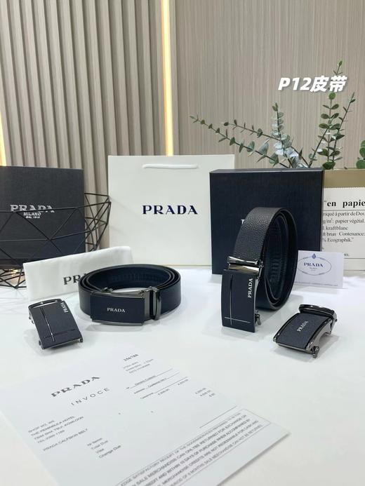 F030130男士双扣腰带自动扣纯牛皮腰带荔枝纹皮带 商品图2