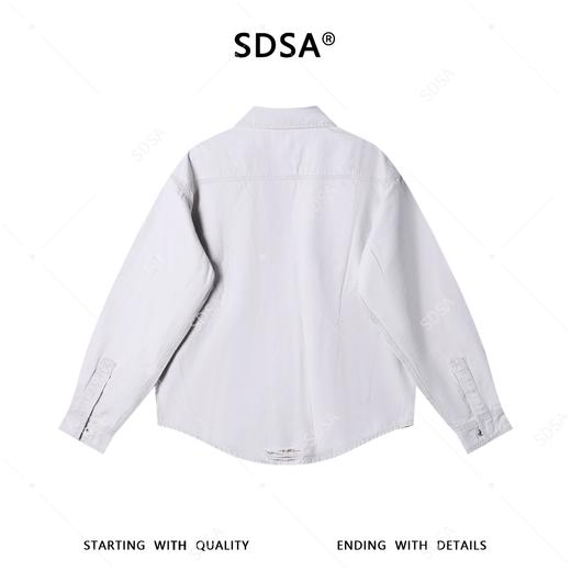 SDSA男装2026新款潮牌复古工装风衬衫磨破格纹内衬上衣 商品图4