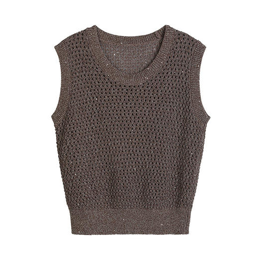 NEELLY纳俪商场同款夏新款时尚休闲镂空背心女波西米亚风简约上衣N26044A04561 商品图3